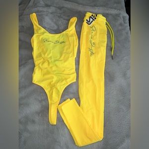 Yellow Shane Justin set with rhinestone details